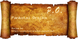Pankotai Orsika névjegykártya